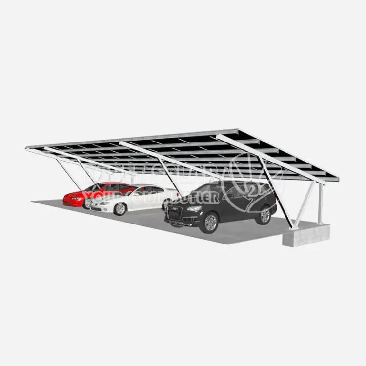 Yksi V-C-Column Solar Carport -asennusjärjestelmä
